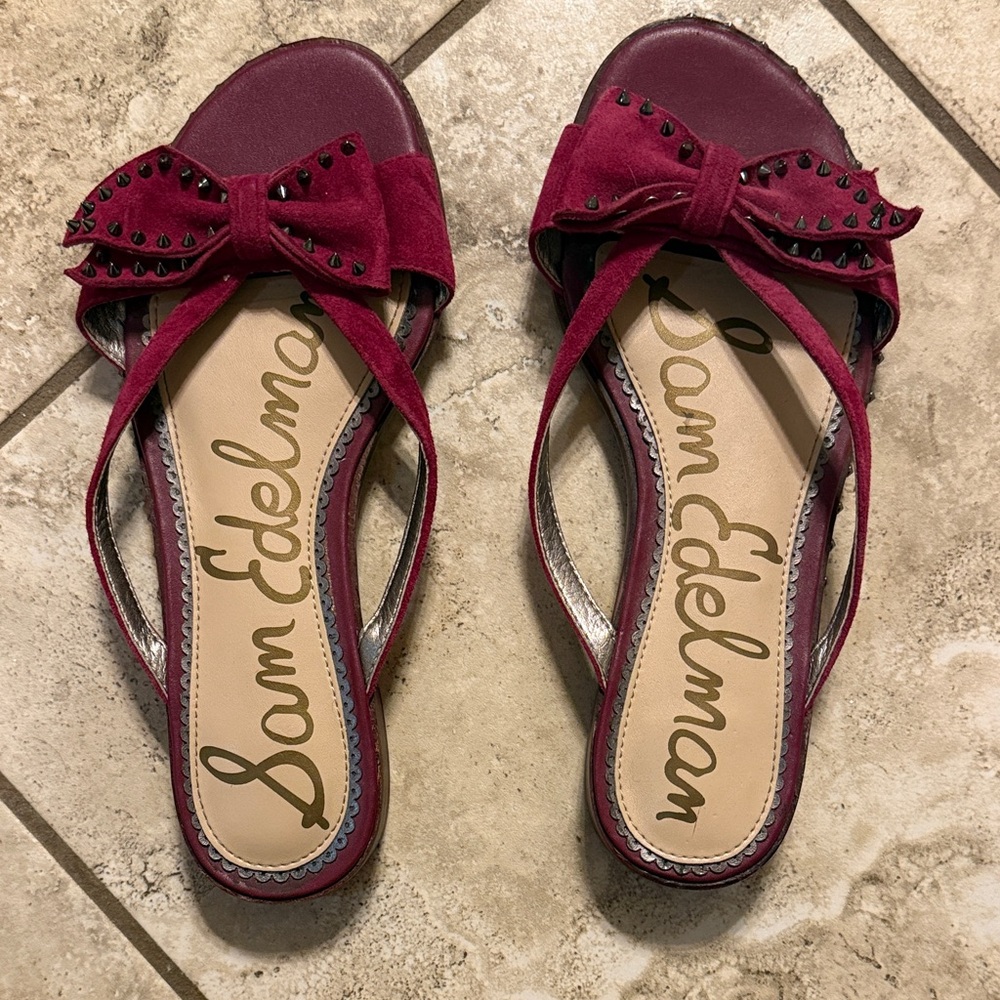 Sam Edelman Fuchsia Bow Sandals
